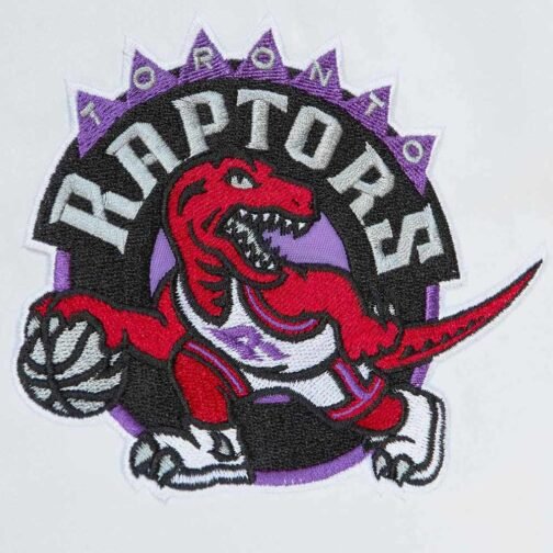 Toronto Raptors City Collection White Varsity Satin Jacket - Image 6