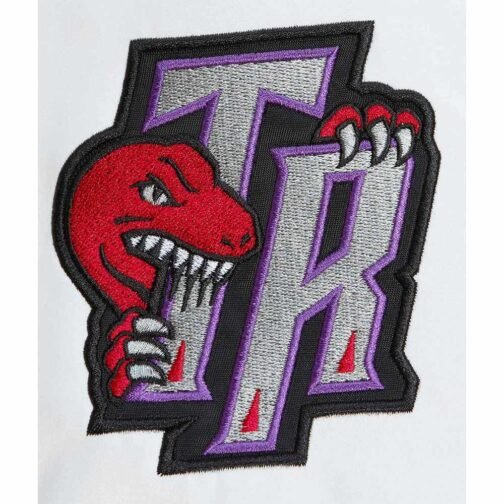 Toronto Raptors City Collection White Varsity Satin Jacket - Image 7