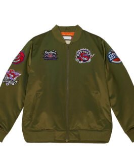 Toronto Raptors Flight Green Satin Jacket