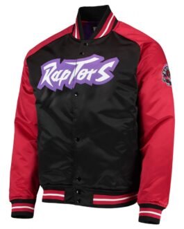 Hardwood Classics Reload 3.0 Toronto Raptors Black and Red Jacket