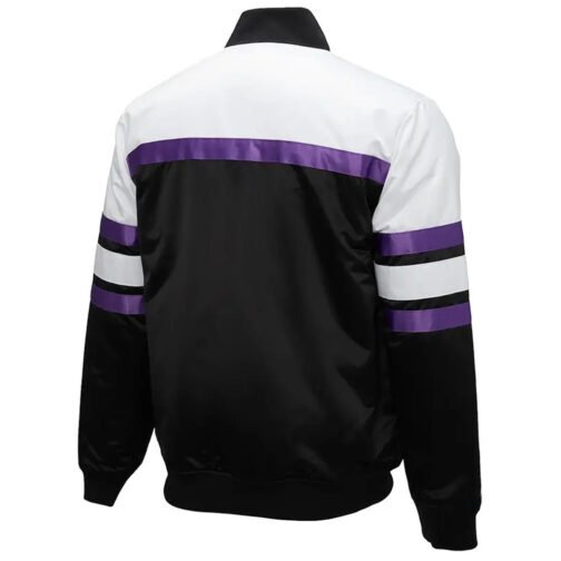 Toronto Raptors Hardwood Classics Script Black Satin Jacket - Image 2