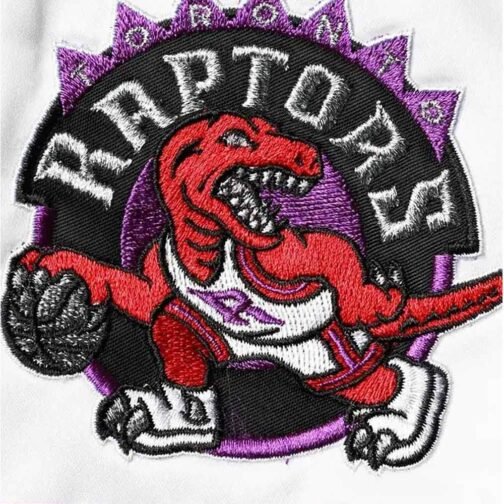 Toronto Raptors Hardwood Classics Script Black Satin Jacket - Image 4