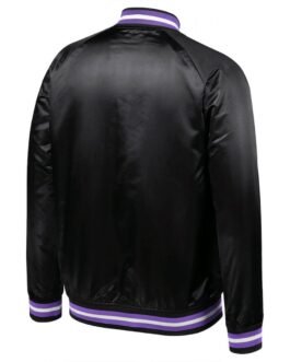 Hardwood Classics Throwback Toronto Raptors Wordmark Black Satin Jacket