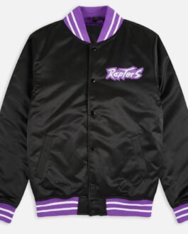 Toronto Raptors Heavyweight Black Satin Jacket