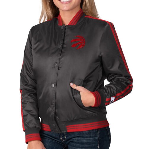 Overtime Toronto Raptors Black Satin Jacket