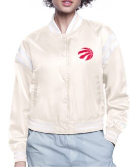 Toronto Raptors Printed Logo Varsity Satin Jacket