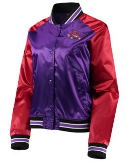 Toronto Raptors Purple and Red Satin Jacket