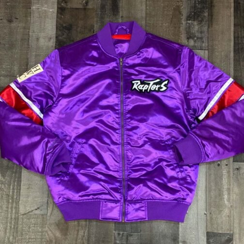 NBA Purple Toronto Raptors Satin Jacket - Image 3
