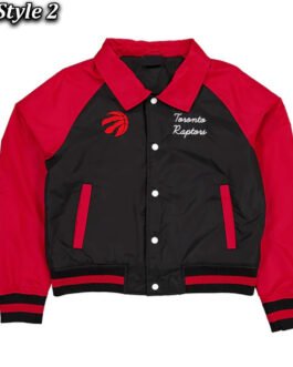 Toronto Raptors Red and Black Throwback Jacket