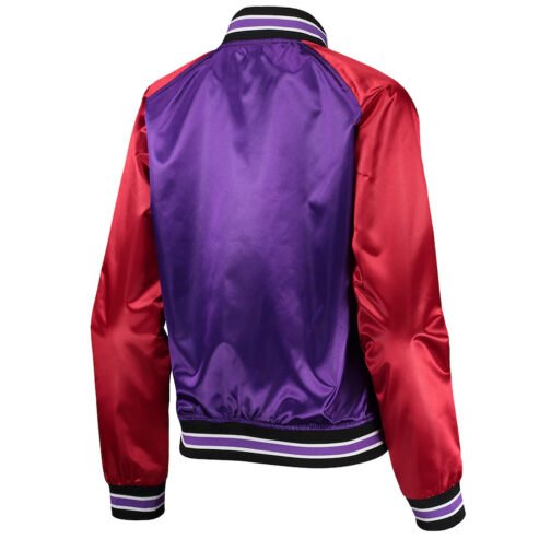 Toronto Raptors Purple and Red Satin Jacket - Image 2