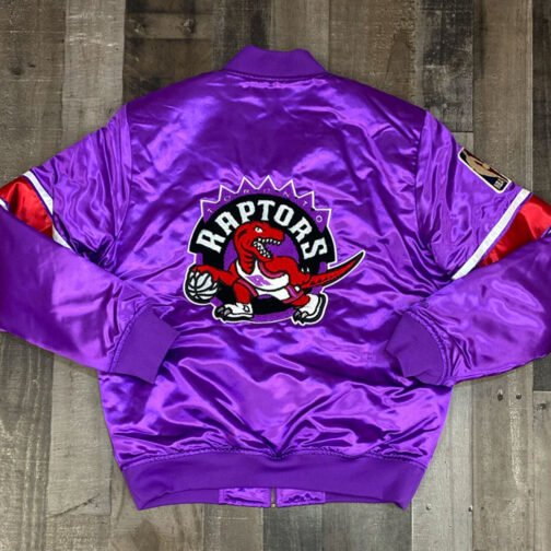 NBA Purple Toronto Raptors Satin Jacket - Image 4