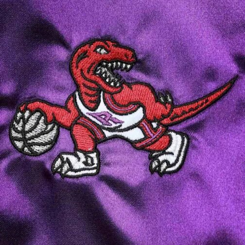 Toronto Raptors Purple and Red Satin Jacket - Image 4