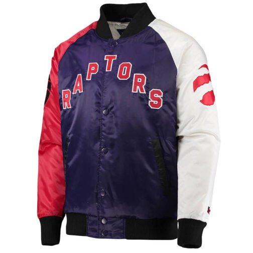 Toronto Raptors Purple/Red/White Tricolor Satin Jacket
