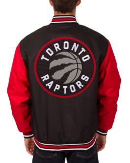 Toronto Raptors Varsity Black and Red Wool Jacket