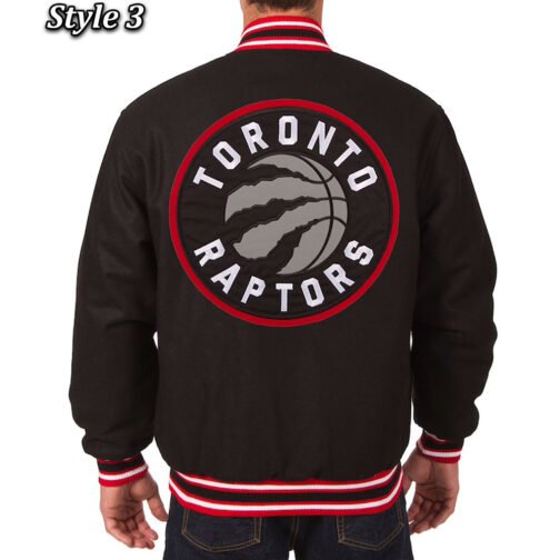 Toronto Raptors Varsity Black Wool Jacket - Image 5