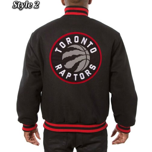 Toronto Raptors Varsity Black Wool Jacket - Image 6