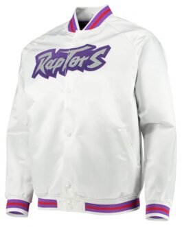 Toronto Raptors Hardwood Classics Full-Snap White Jacket