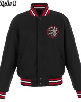 Toronto Raptors Varsity Black Wool Jacket