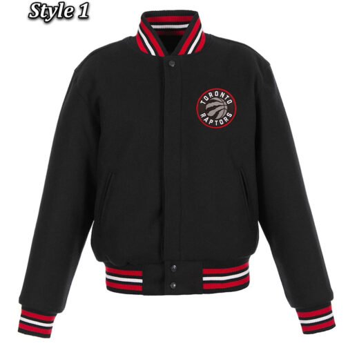 Toronto Raptors Varsity Black Wool Jacket