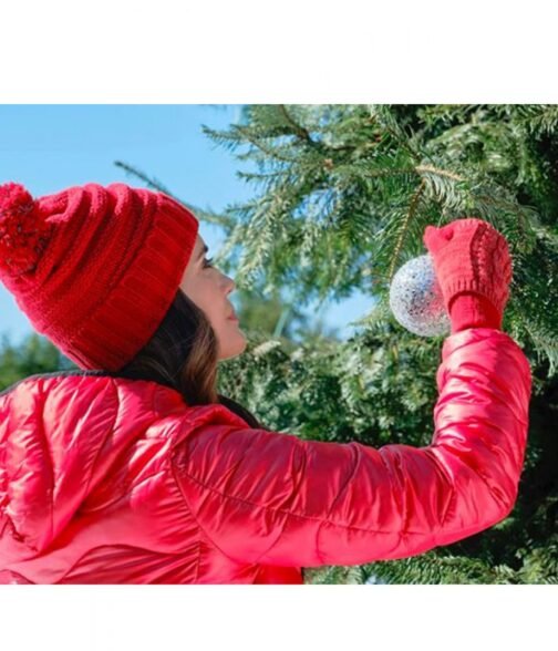 The Christmas Promise Torrey Devitto Puffer Red Coat - Image 7