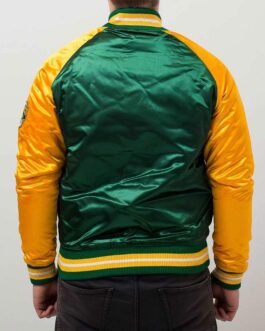Seattle Supersonics Tough Season Green/Yellow Satin Jacket