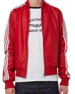Pharrell Williams Track Bomber Leather Jacket