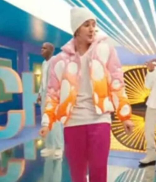 Justin Bieber Peaches Puffer Tri-Color Jacket - Image 4