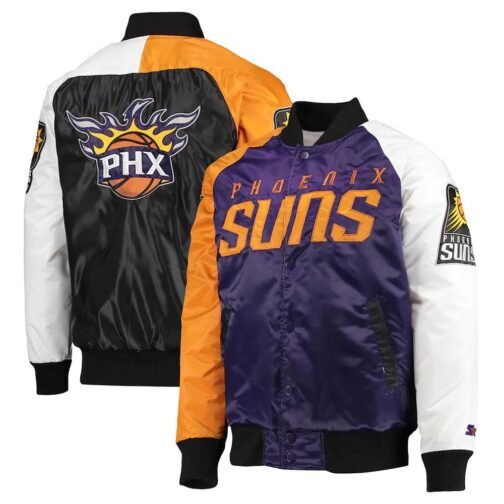 Tricolor Remix Phoenix Suns Purple/Orange/White Jacket - Image 3