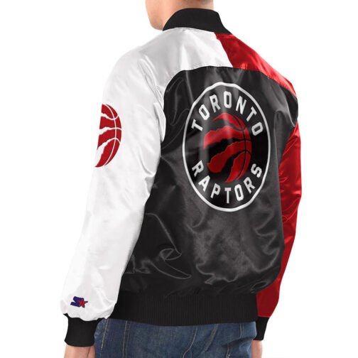 Tricolor Remix Toronto Raptors Satin Jacket - Image 2