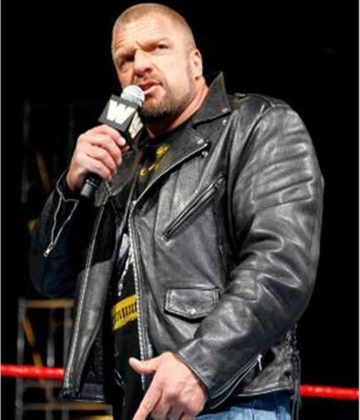 WWE Triple H Biker Leather Jacket - Image 5