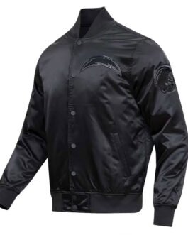 Los Angeles Chargers Triple Black Satin Jacket