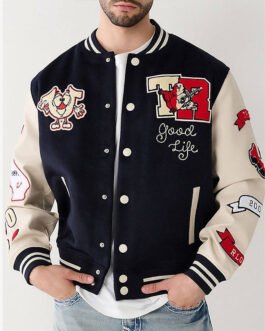 True Religion Spliced Varsity Jacket
