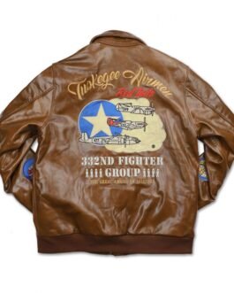 Tuskegee Airmen Fighter A2 Brown Leather Jacket