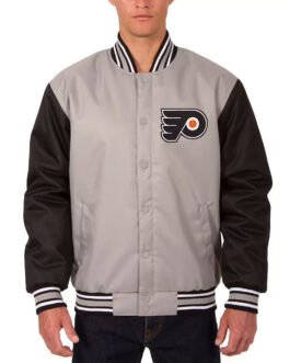 Philadelphia Flyers Two Hit Gray and Black Jacket