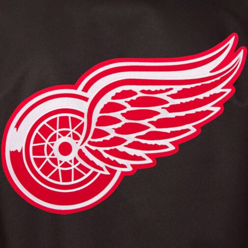Black/Red Detroit Red Wings Two Hit Poly Twill Jacket - Image 3