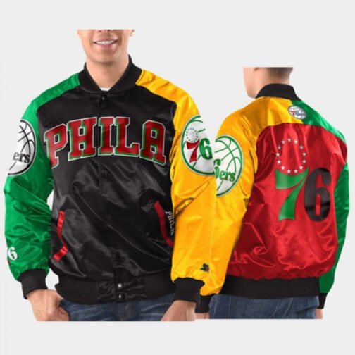 Ty Mopkins Philadelphia 76ers Satin Jacket - Image 6