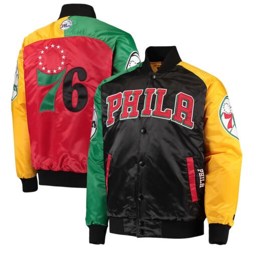 Ty Mopkins Philadelphia 76ers Satin Jacket - Image 3