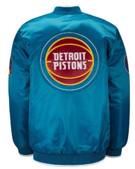 Pistons Ty Mopkins Teal Satin Jacket