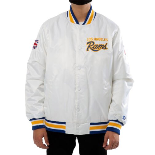 Los Angeles Rams UK Flag White Satin Jacket