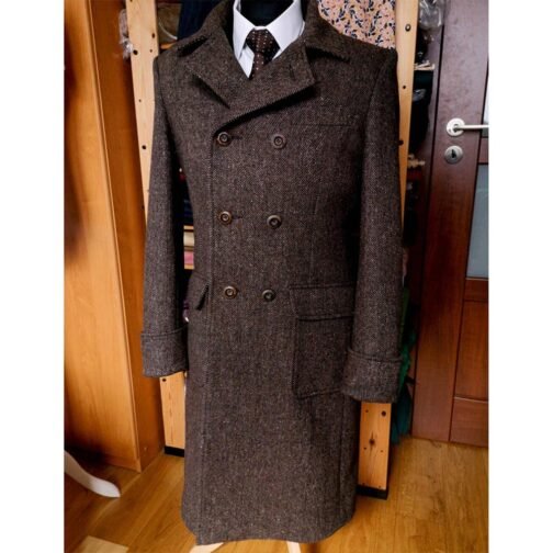 Ulster Brown Wool Coat - Image 11