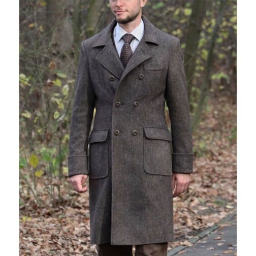Ulster Brown Wool Coat - Image 13