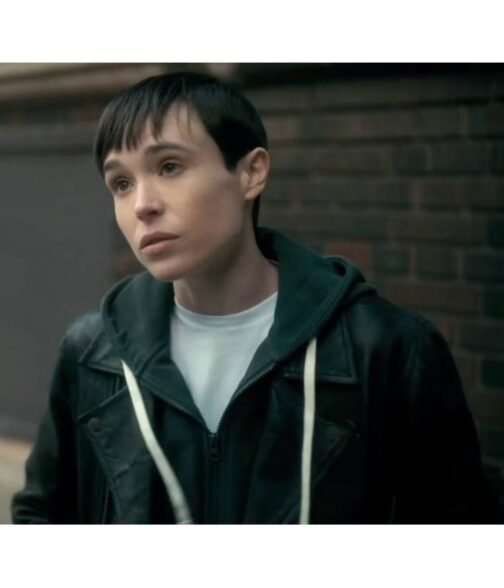 Elliot Page Umbrella Academy Biker Leather Jacket - Image 5