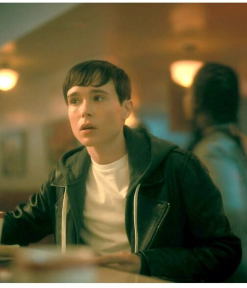 Elliot Page Umbrella Academy Biker Leather Jacket - Image 7