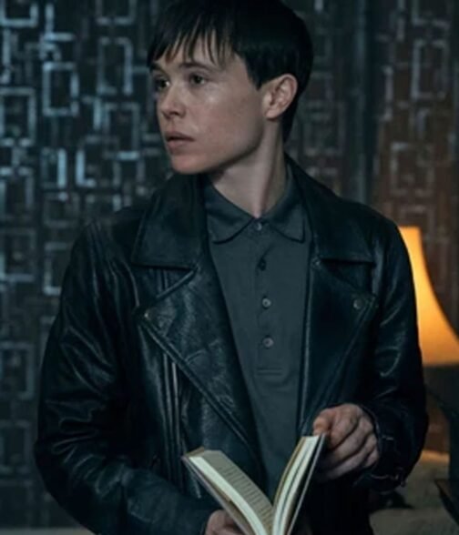 Elliot Page Umbrella Academy Biker Leather Jacket - Image 11