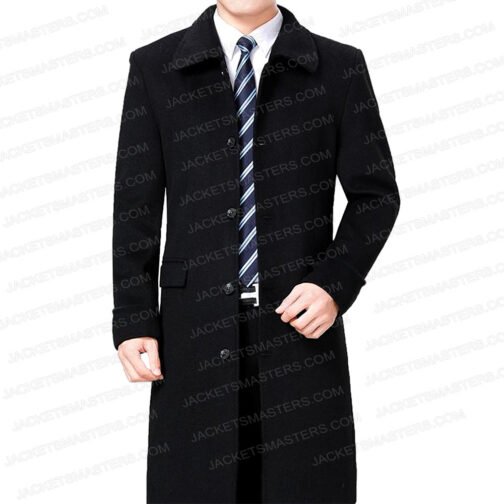 Fred Armisen Wednesday Black Wool Coat
