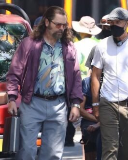 Pam & Tommy Nick Offerman Purple Bomber Jacket