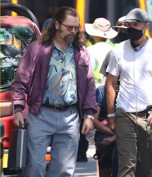 Pam & Tommy Nick Offerman Purple Bomber Jacket
