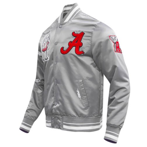University of Alabama Classic Rib Satin Jacket - Image 3