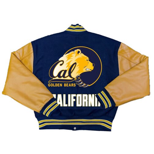 University of California Golden Bears Navy and Yellow Varsity Jacket - Image 2