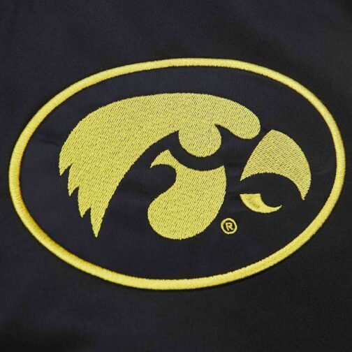 University of Iowa Heavyweight Black Satin Jacket - Image 4